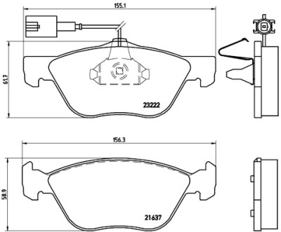 Set di 4 pastiglie freno BREMBO P 23 116