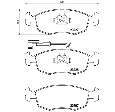 Set di 4 pastiglie freno BREMBO P 23 121