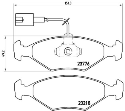 Set di 4 pastiglie freno BREMBO P 23 122