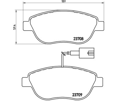 Set di 4 pastiglie freno BREMBO P 23 137
