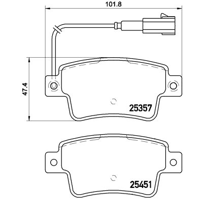 Set di 4 pastiglie freno BREMBO P 23 142