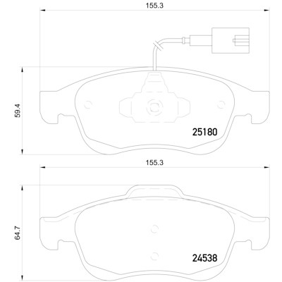 Set di 4 pastiglie freno BREMBO P 23 148
