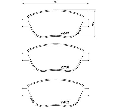 Set di 4 pastiglie freno BREMBO P 23 153