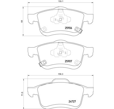 Set di 4 pastiglie freno BREMBO P 23 155