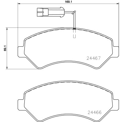 Set di 4 pastiglie freno BREMBO P 23 161