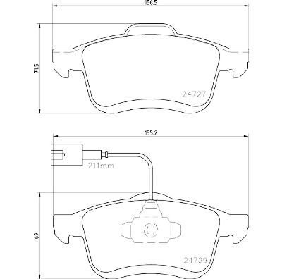 Set di 4 pastiglie freno BREMBO P 23 163