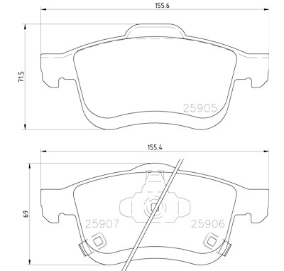 Set di 4 pastiglie freno BREMBO P 23 167