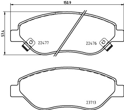 Set di 4 pastiglie freno BREMBO P 23 178