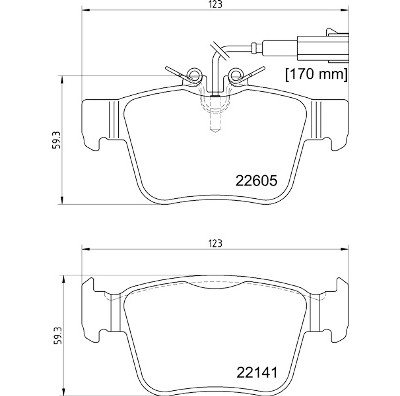 Set di 4 pastiglie freno BREMBO P 23 180