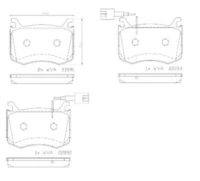 Set di 4 pastiglie freno BREMBO P 23 183