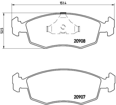 Set di 4 pastiglie freno BREMBO P 24 019
