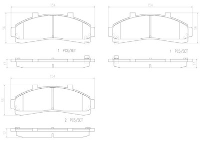 Set di 4 pastiglie freno BREMBO P 24 041