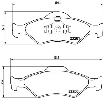 Set di 4 pastiglie freno BREMBO P 24 054
