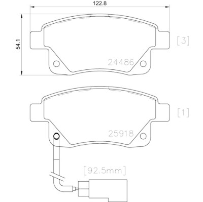 Set di 4 pastiglie freno BREMBO P 24 066