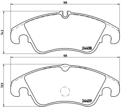 Set di 4 pastiglie freno BREMBO P 24 074