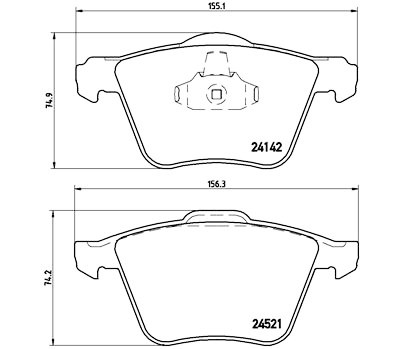 Set di 4 pastiglie freno BREMBO P 24 077