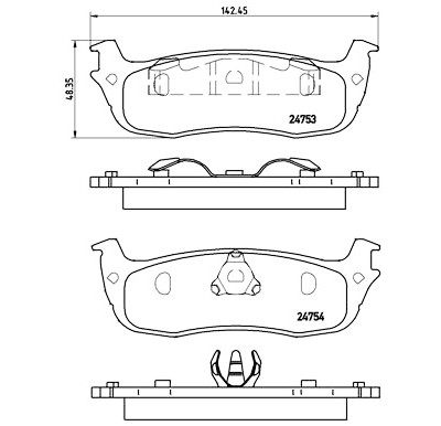 Set di 4 pastiglie freno BREMBO P 24 083