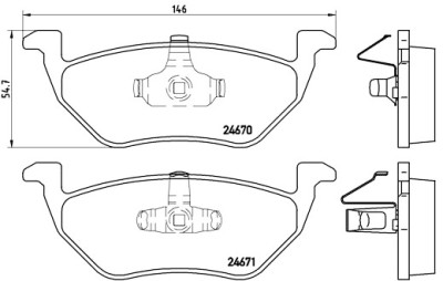 Set di 4 pastiglie freno BREMBO P 24 085