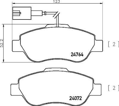 Set di 4 pastiglie freno BREMBO P 24 150