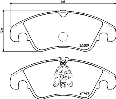 Set di 4 pastiglie freno BREMBO P 24 161