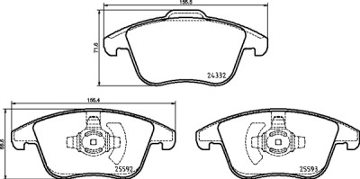 Set di 4 pastiglie freno BREMBO P 24 211