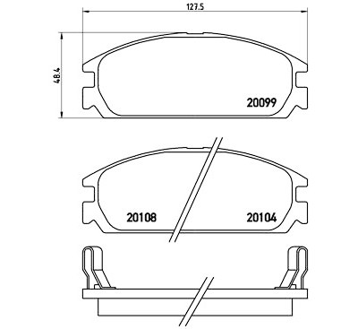 Set di 4 pastiglie freno BREMBO P 28 010