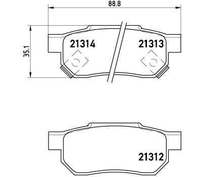 Set di 4 pastiglie freno BREMBO P 28 017