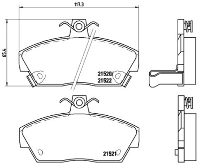 Set di 4 pastiglie freno BREMBO P 28 019