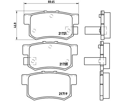 Set di 4 pastiglie freno BREMBO P 28 022