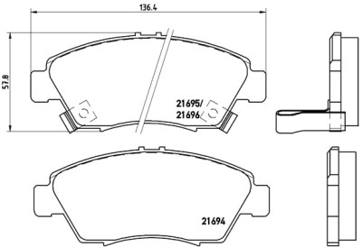 Set di 4 pastiglie freno BREMBO P 28 023
