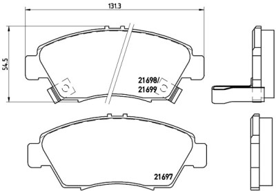 Set di 4 pastiglie freno BREMBO P 28 024