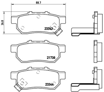 Set di 4 pastiglie freno BREMBO P 28 025