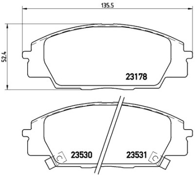 Set di 4 pastiglie freno BREMBO P 28 032
