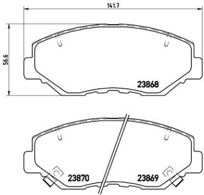 Set di 4 pastiglie freno BREMBO P 28 035