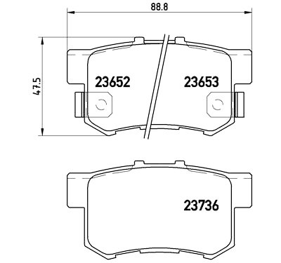 Set di 4 pastiglie freno BREMBO P 28 039
