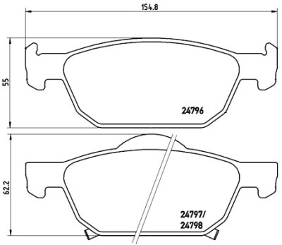 Set di 4 pastiglie freno BREMBO P 28 044