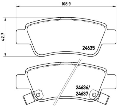 Set di 4 pastiglie freno BREMBO P 28 046