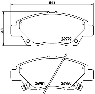Set di 4 pastiglie freno BREMBO P 28 050