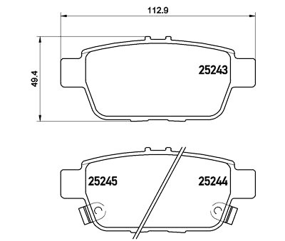 Set di 4 pastiglie freno BREMBO P 28 067
