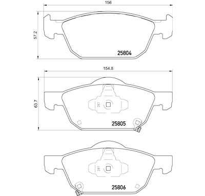 Set di 4 pastiglie freno BREMBO P 28 076
