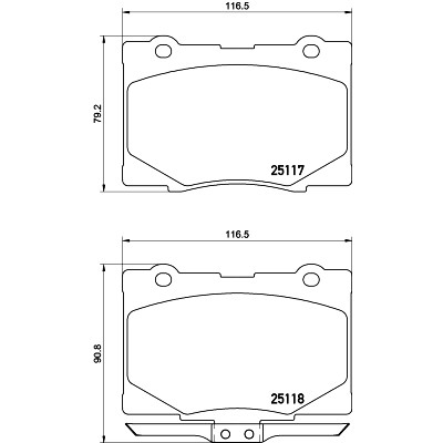 Set di 4 pastiglie freno BREMBO P 28 079