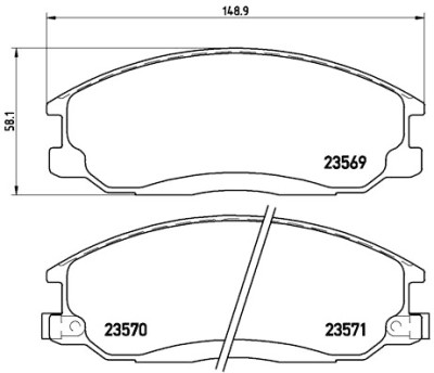 Set di 4 pastiglie freno BREMBO P 30 013
