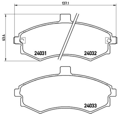 Set di 4 pastiglie freno BREMBO P 30 020
