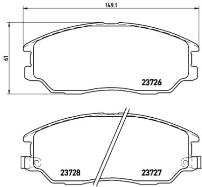 Set di 4 pastiglie freno BREMBO P 30 028