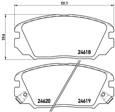 Set di 4 pastiglie freno BREMBO P 30 031