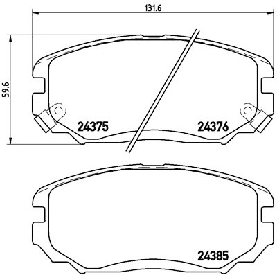 Set di 4 pastiglie freno BREMBO P 30 038