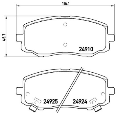 Set di 4 pastiglie freno BREMBO P 30 045