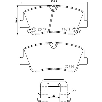 Set di 4 pastiglie freno BREMBO P 30 089