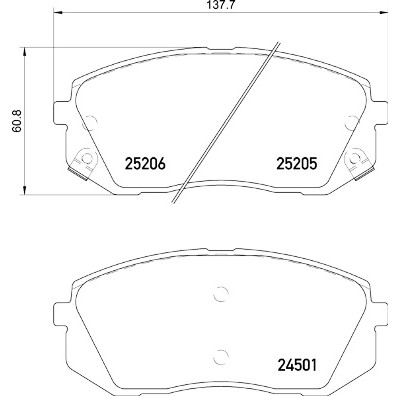 Set di 4 pastiglie freno BREMBO P 30 093