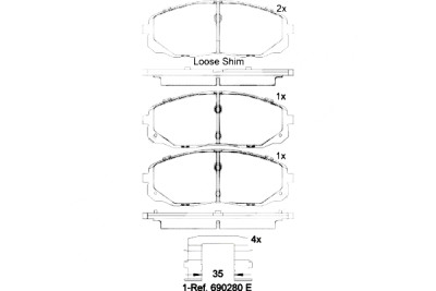 Set di 4 pastiglie freno BREMBO P 30 095